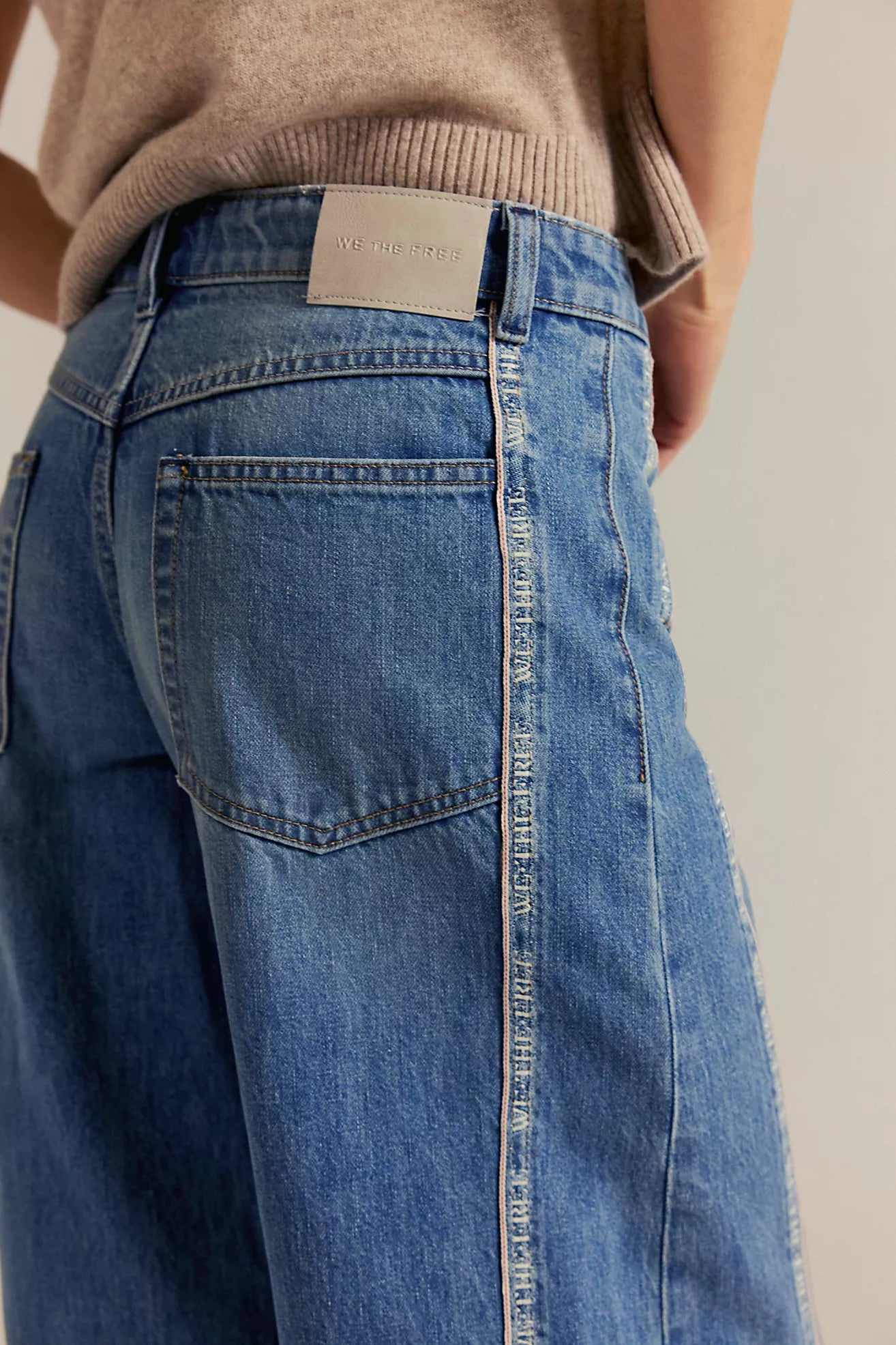 Free People- We The Free On The Edge Selvedge Wide-Leg Jeans