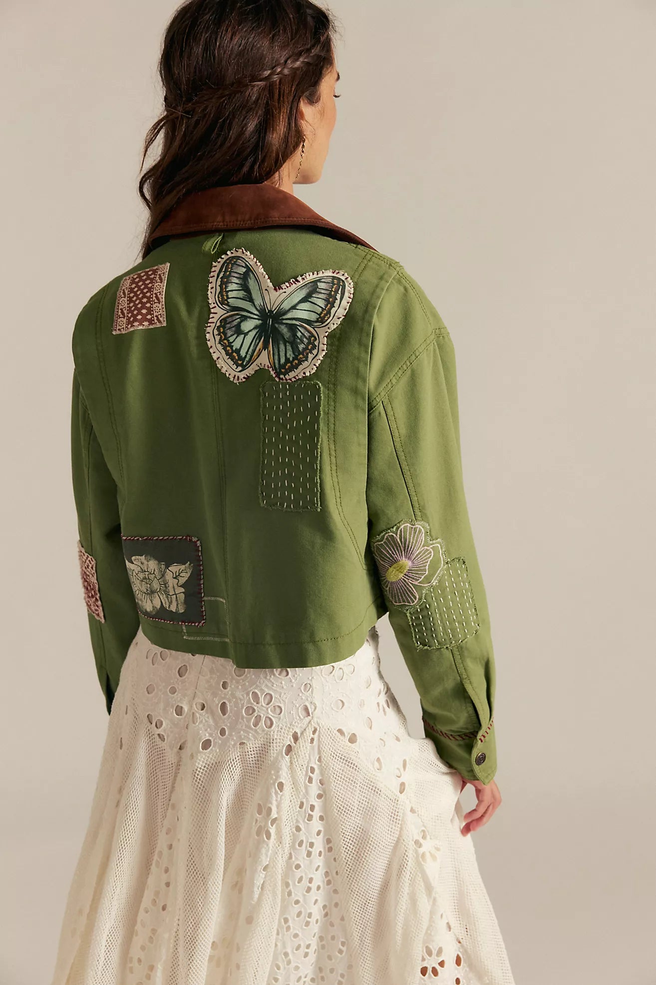 Free People- Martha Workwear Applique Jacket