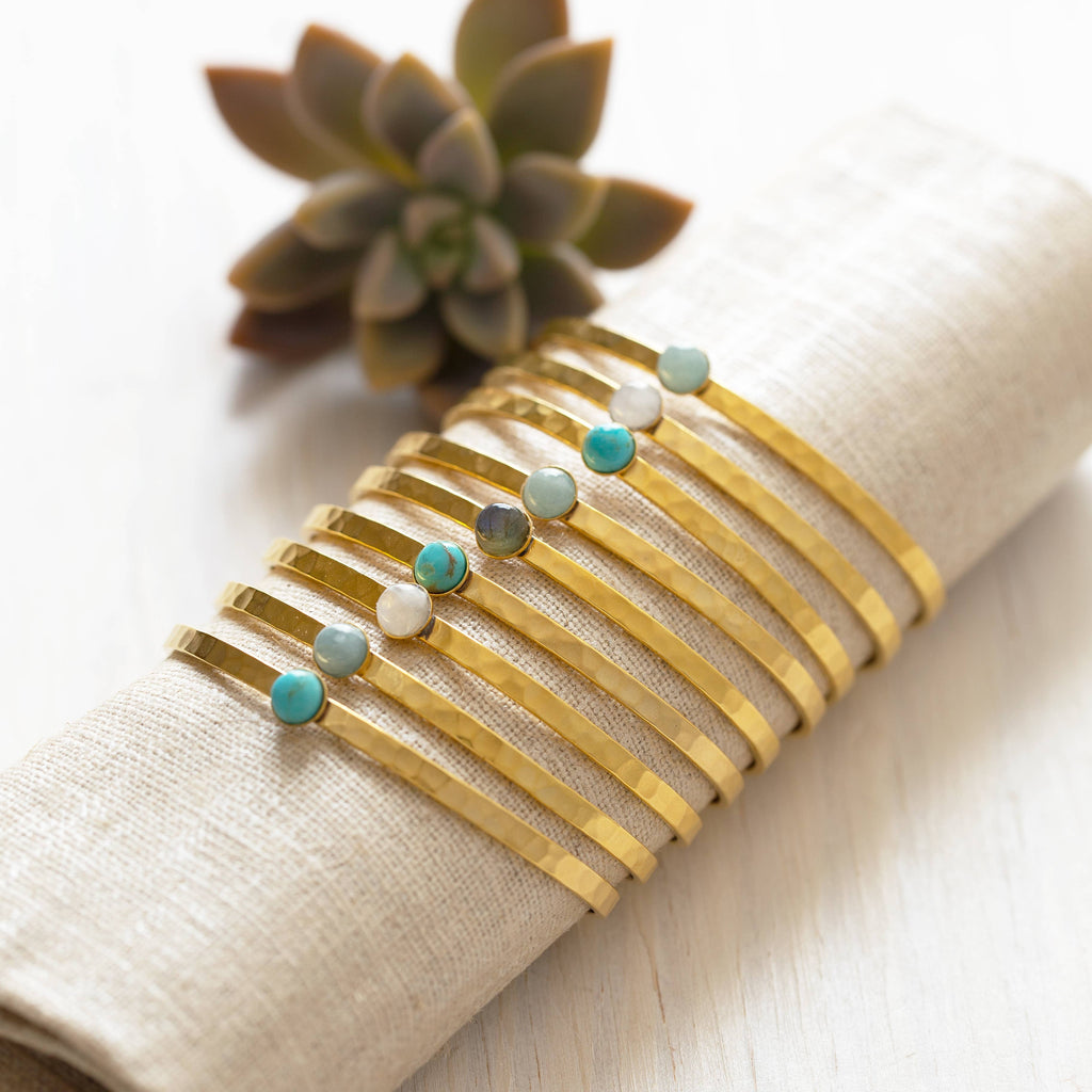 Amano Studio- 6mm Turquoise Hammered Cuff Bracelet