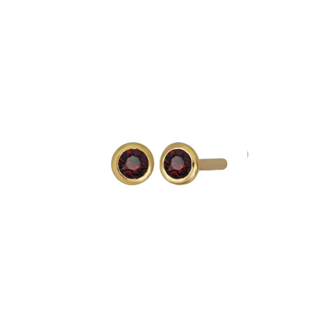 Land of Salt- Birthstone Stud Earrings in Gold - Choose Stone