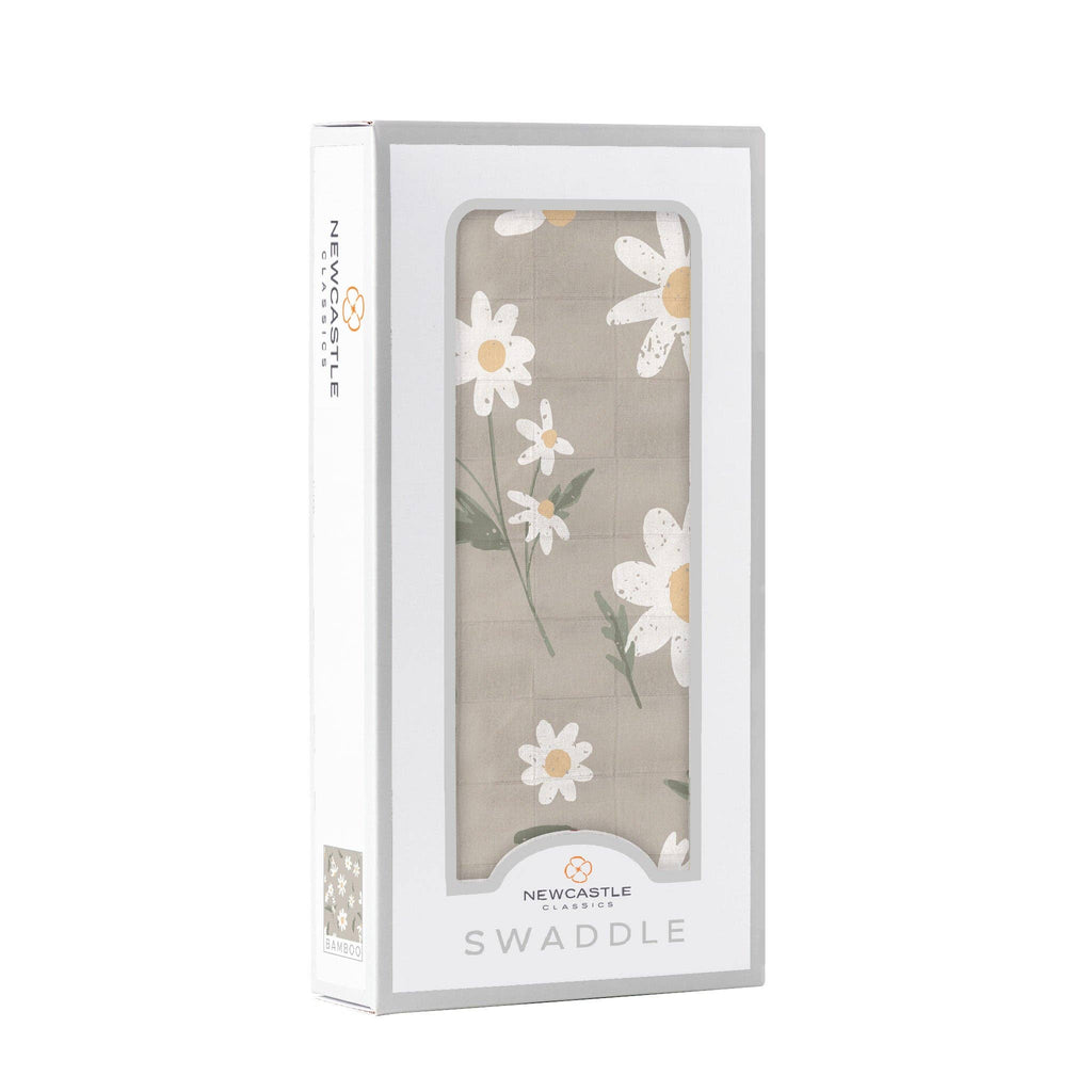 Newcastle Classics- White Daisy Bamboo Swaddle
