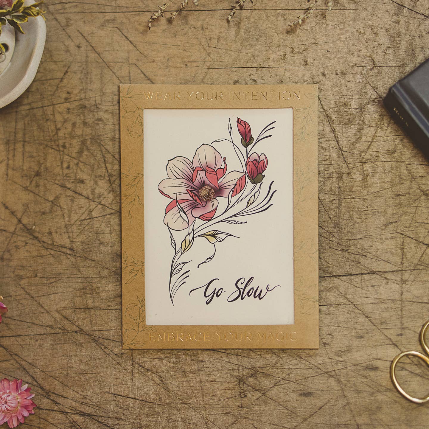 Orchid & Pine- Tiny Intention - Resist Bundle - Assorted Set of 3 Floral Tattoos - Resist, Be Brave, Go Slow
