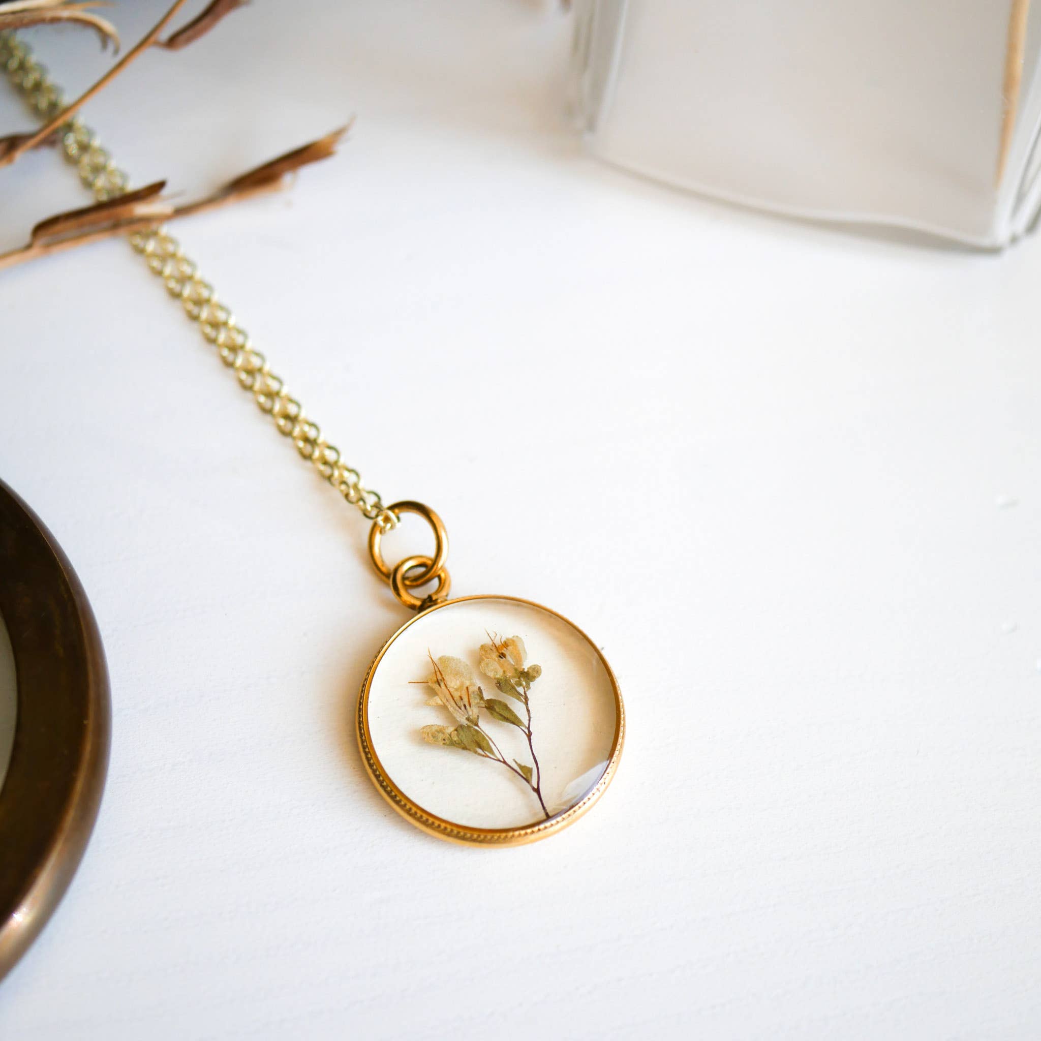 Seed & Soil- Tiny Dried Bouquet Pendant
