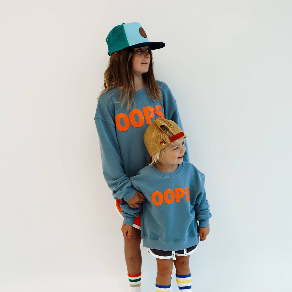Minimalist Folk Co.- Sorry, My Dog Ate My Homework | DUSTY BLUE | oversized drop shoulder | KIDS