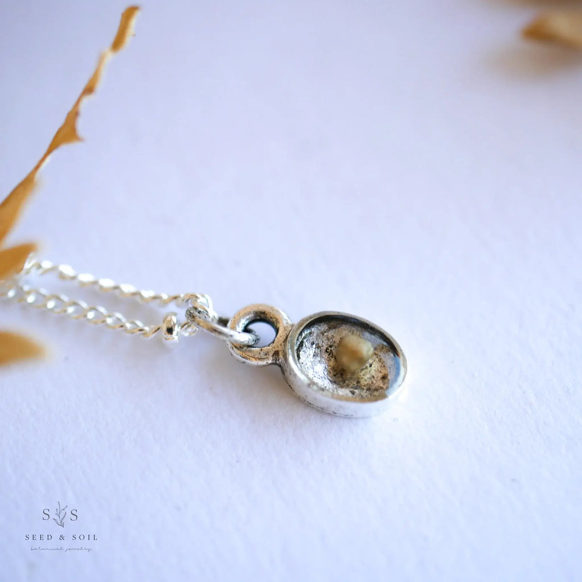 Seed & Soil- Tiny Oval Necklace
