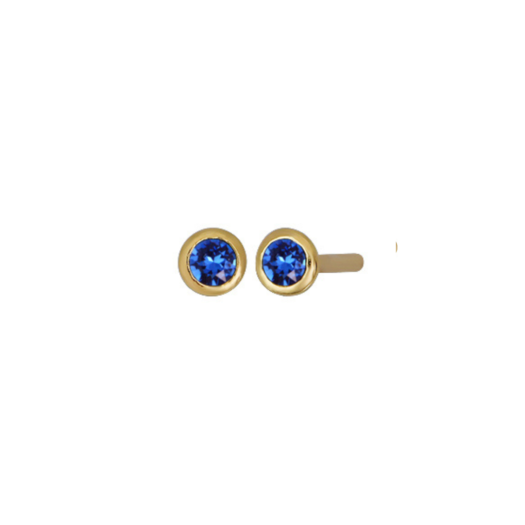 Land of Salt- Birthstone Stud Earrings in Gold - Choose Stone