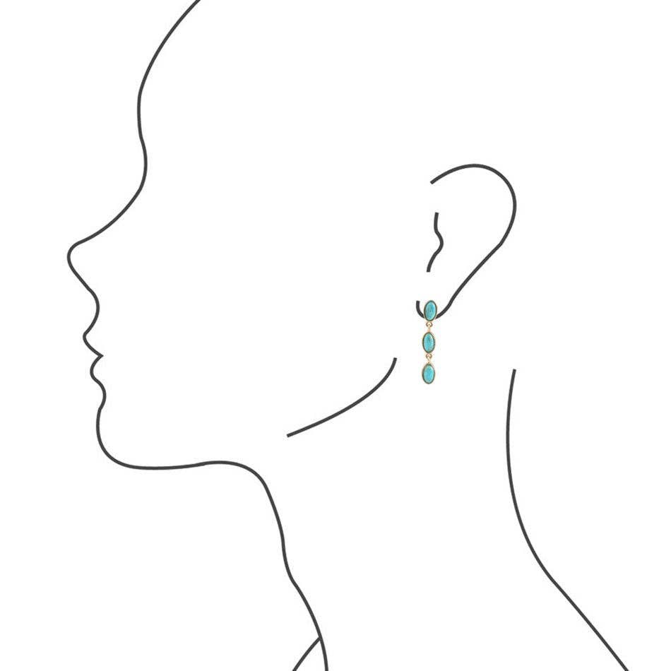 Barse Jewelry- Three Times the Turquoise Drop Earrings