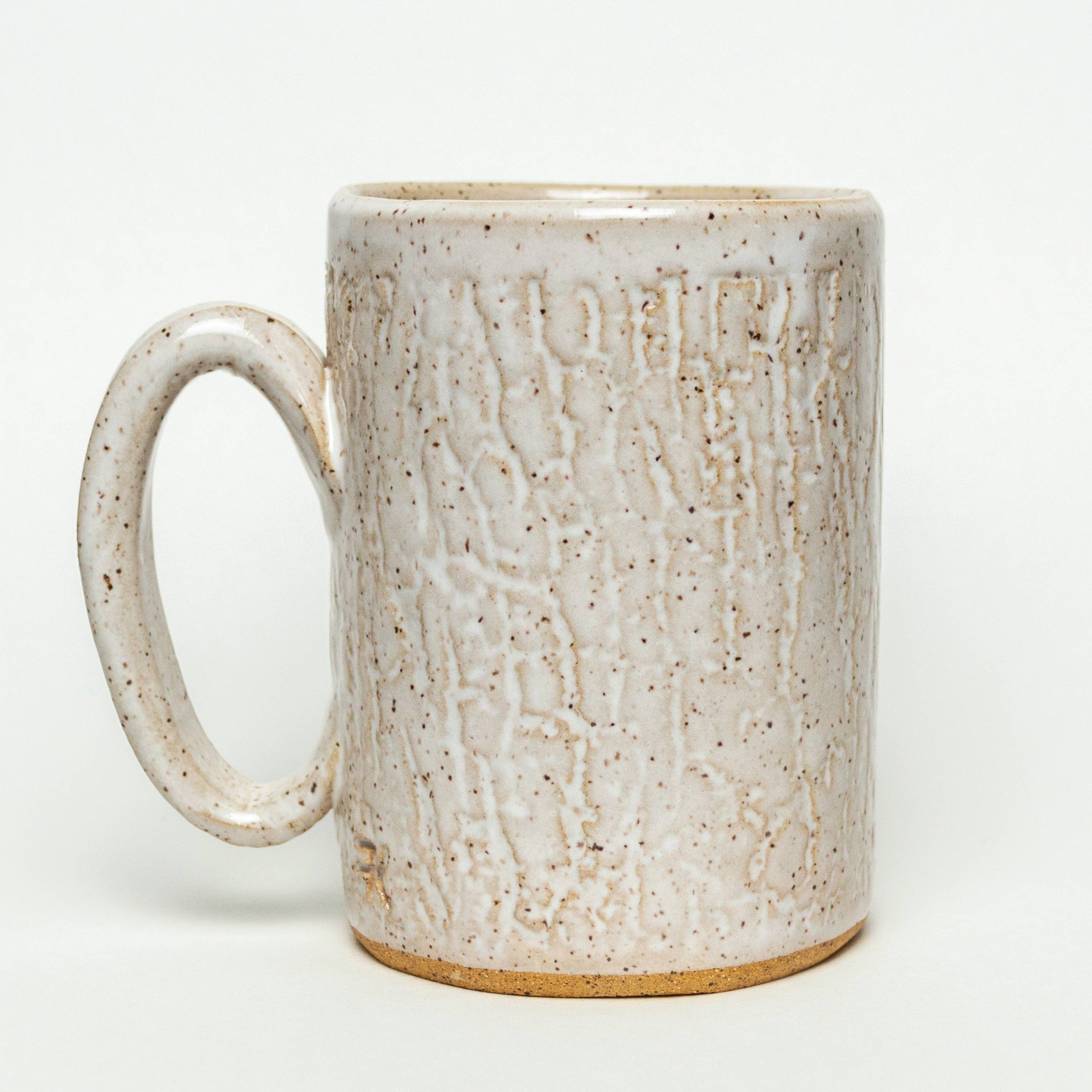 White Squirrel Clayworks- Sasquatch / Bigfoot Handmade in Ohio Ceramic White 14oz Mug