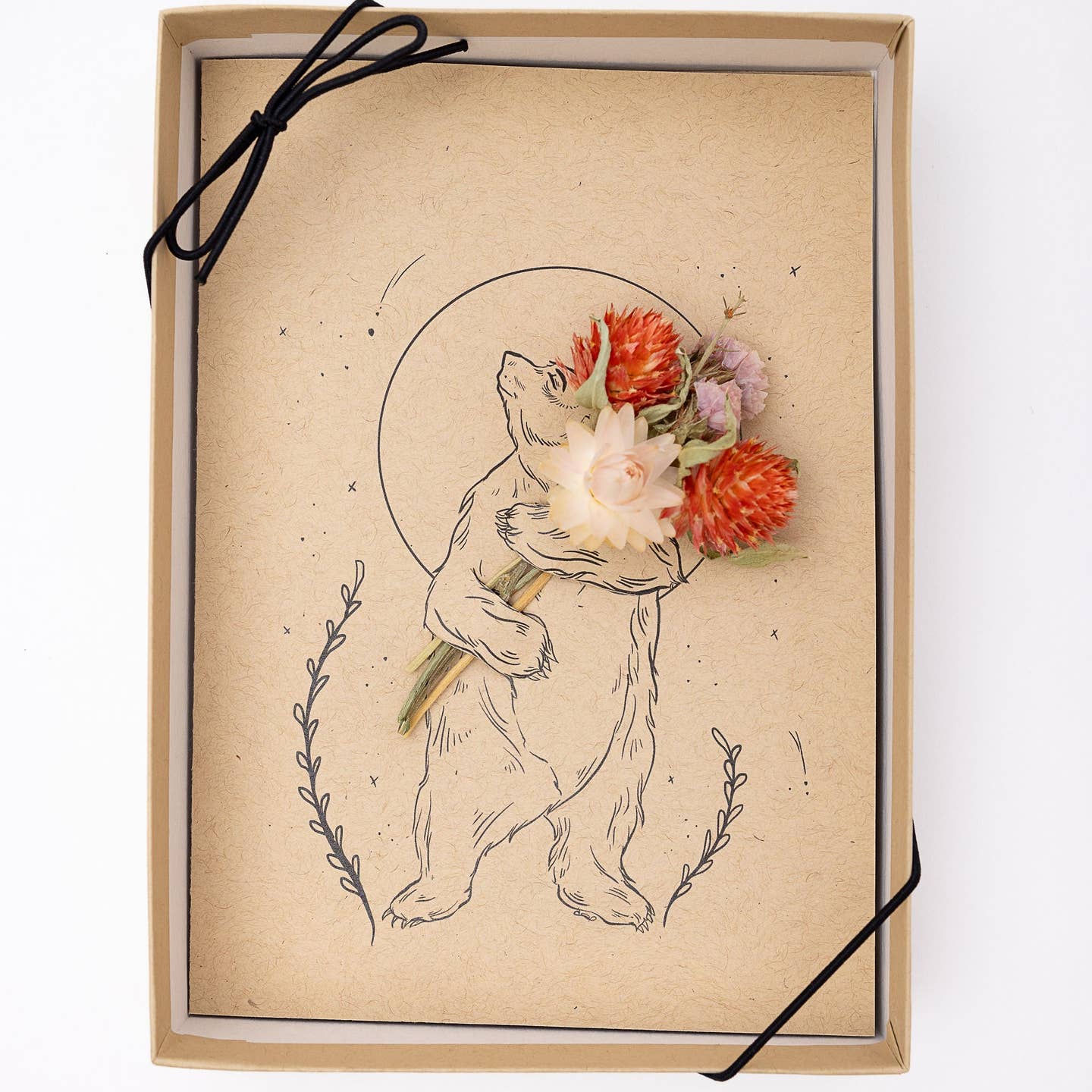 Orchid & Pine- I Love You Beary Much Moon Bear Floral Greeting Card