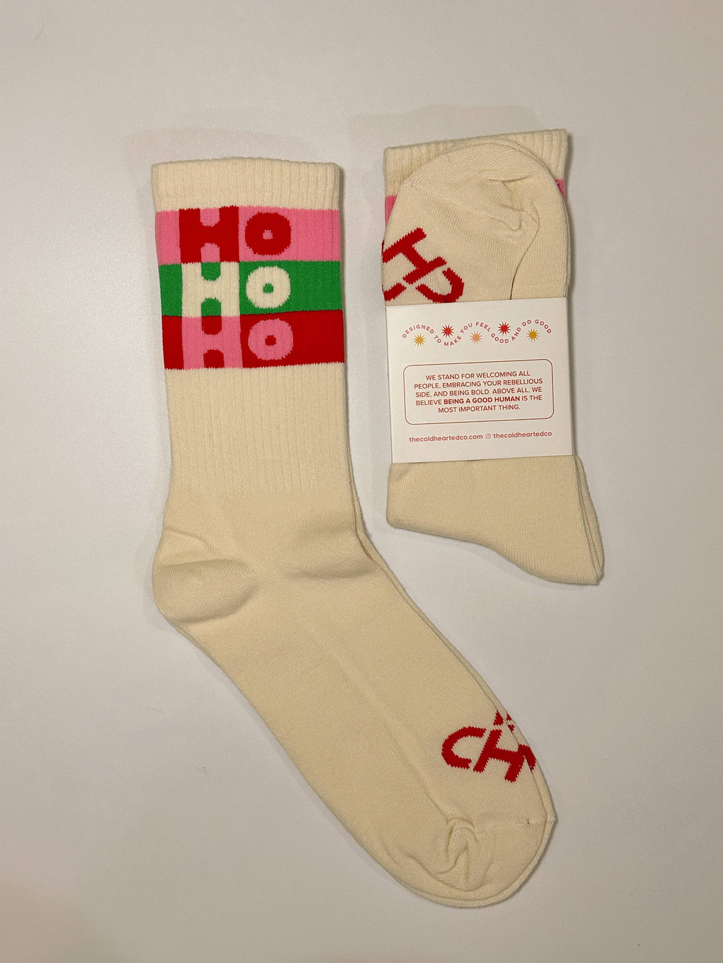 Cold Hearted Collective- Funny Ho Ho Ho Christmas Crew Socks
