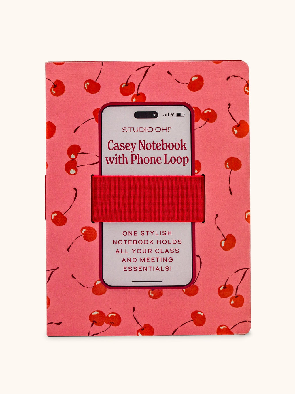 Studio Oh!- Fresh-Picked Cherries Casey Notebook with Phone Loop