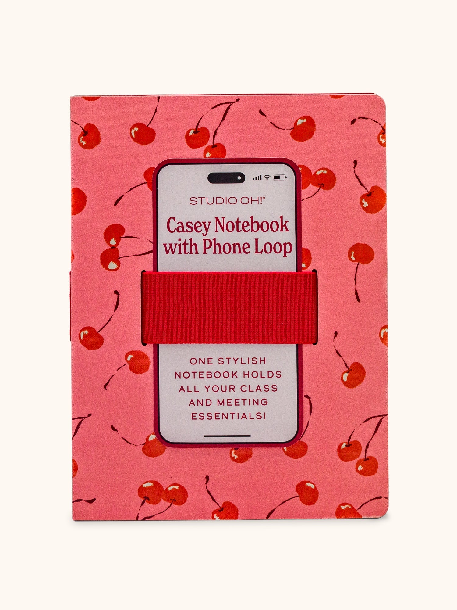 Studio Oh!- Fresh-Picked Cherries Casey Notebook with Phone Loop