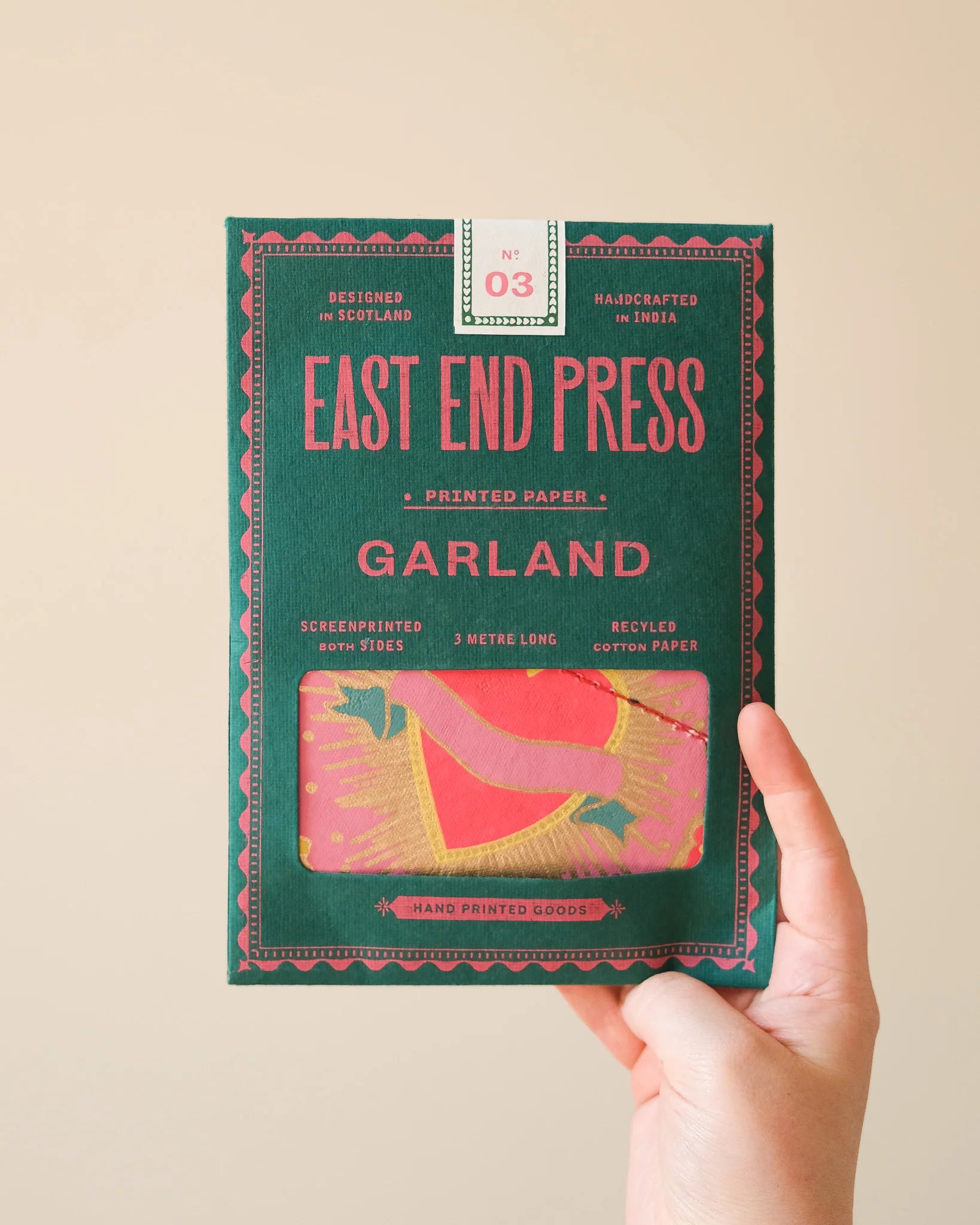 East End Press- Hearts Sewn Garland