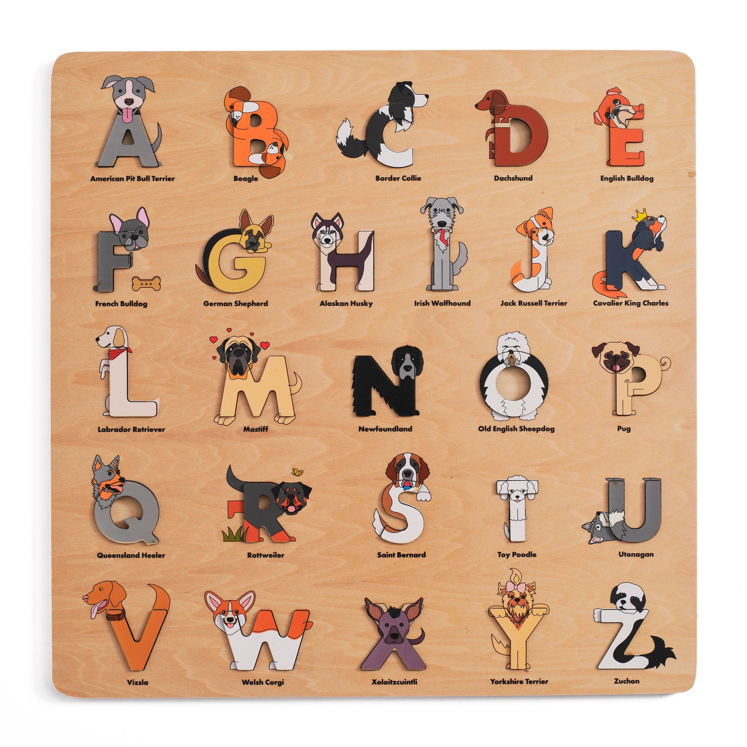 Alphabet Legends- Dog Wooden Alphabet Puzzle