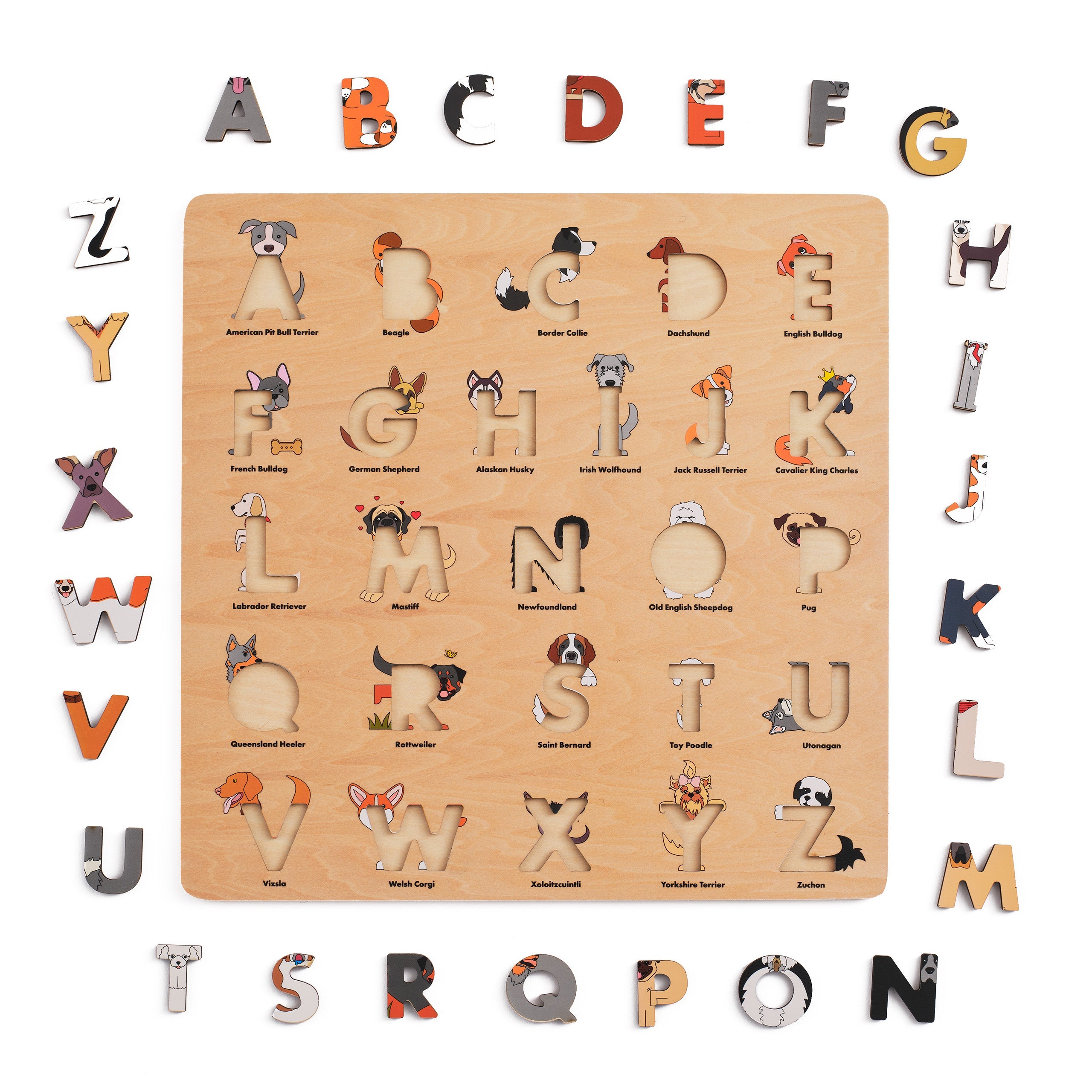 Alphabet Legends- Dog Wooden Alphabet Puzzle