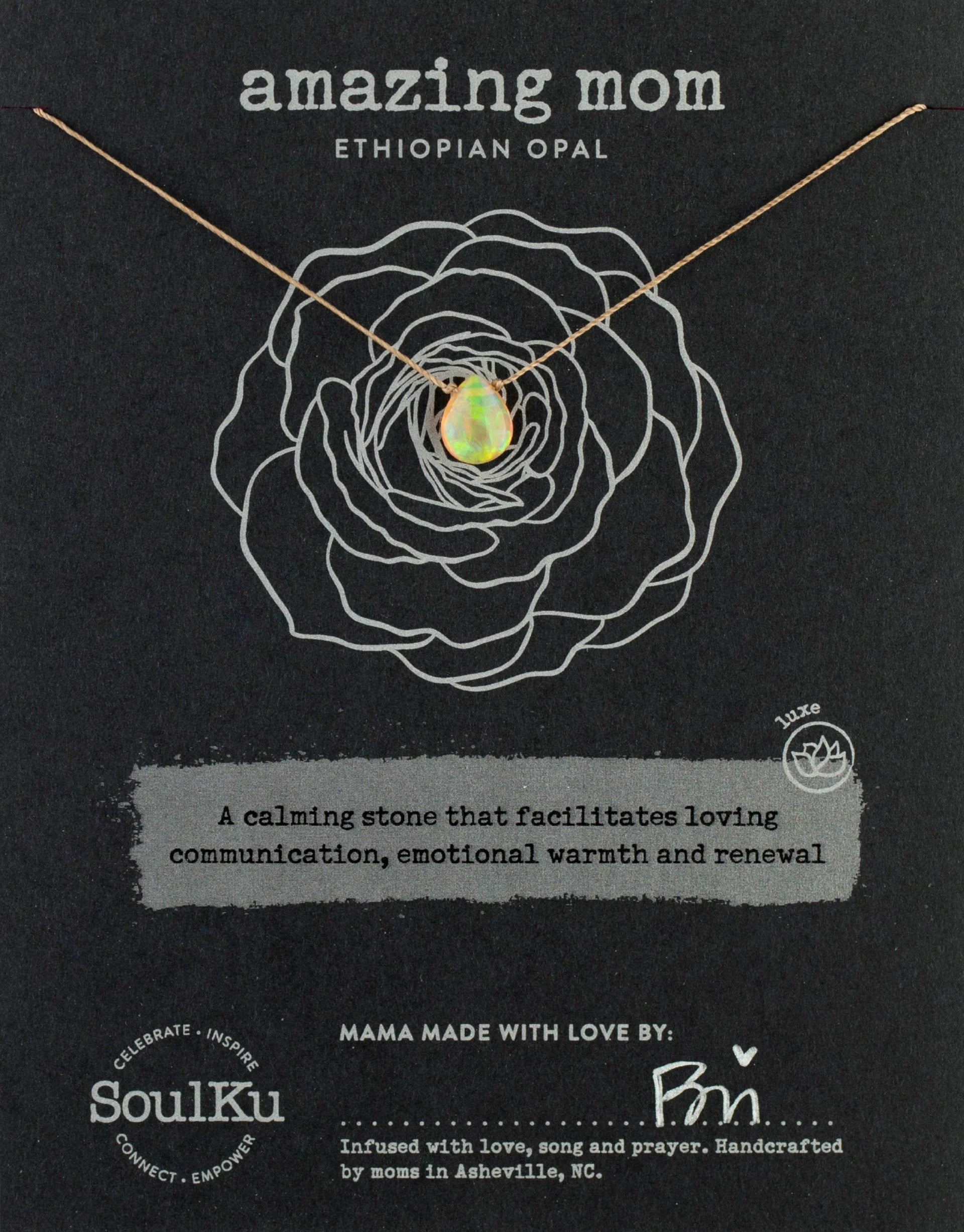 SoulKu- Ethiopian Opal Luxe Cocktail Necklace for Amazing Mom