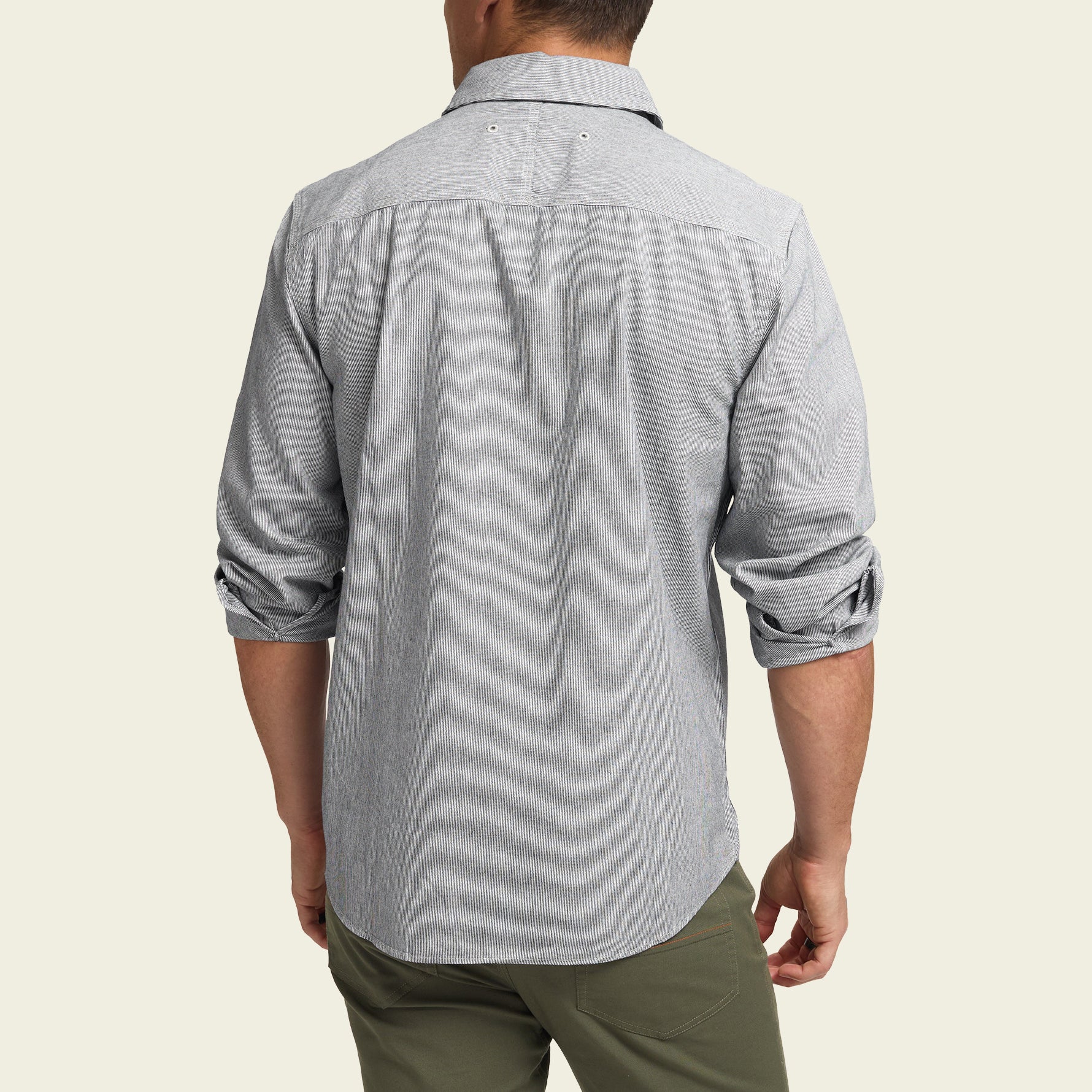 Howler Bros- Tallier Work Shirt Hickory Stripe Chambray
