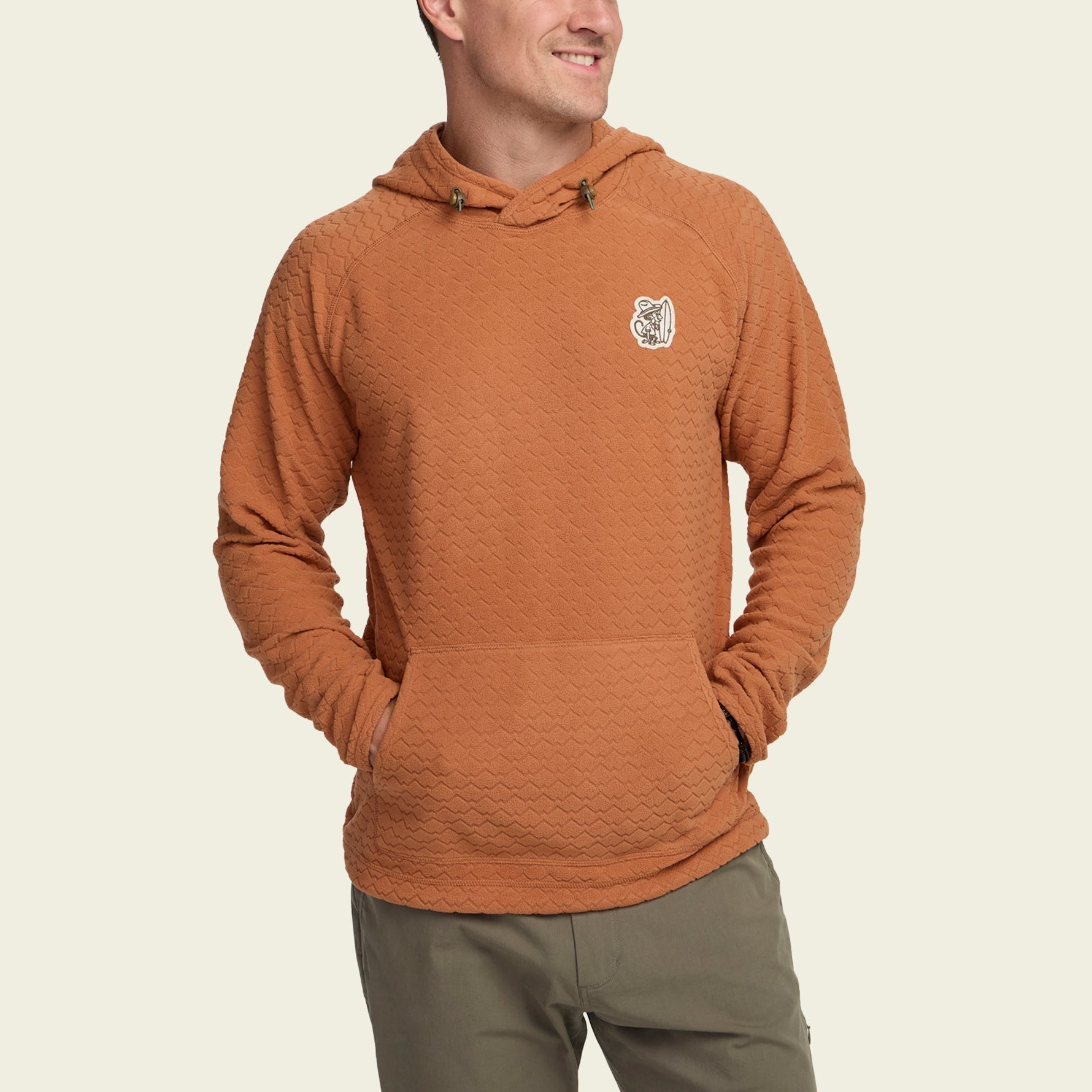 Howler Bros- Palo Duro Fleece Hoodie Mountain Grid : Clay