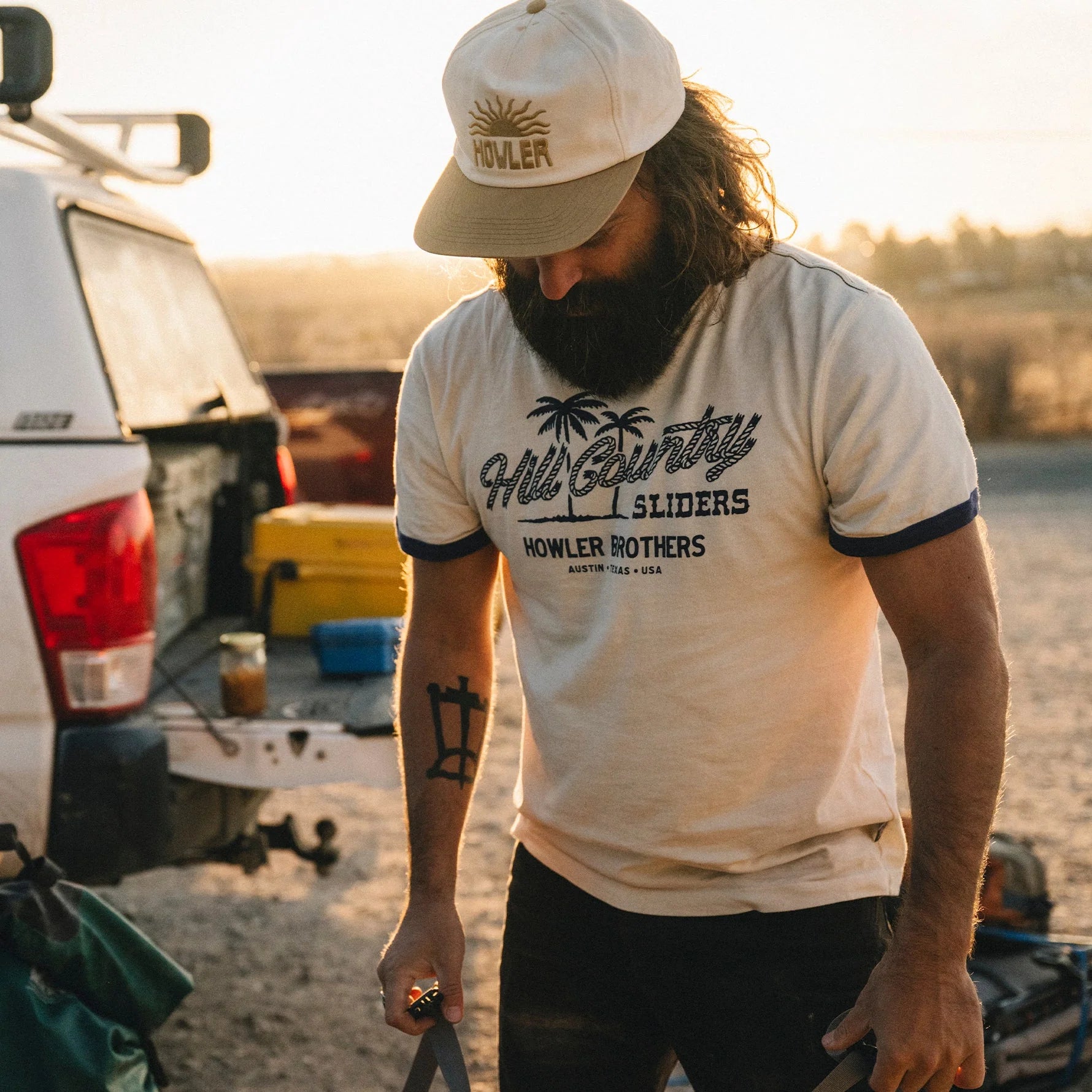 Howler Bros- El Sol : White Unstructured Snapback Hat