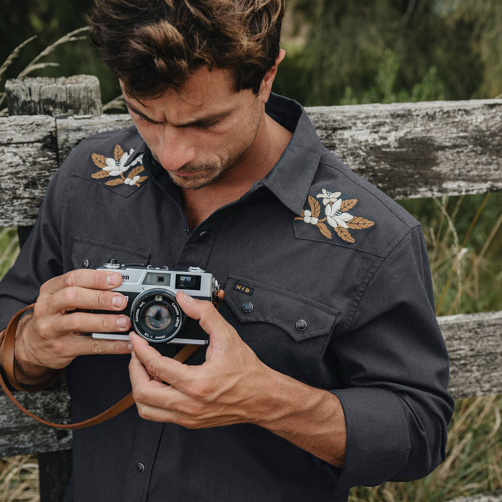 Howler Bros- Crosscut Deluxe Longsleeve: Orange Blossoms