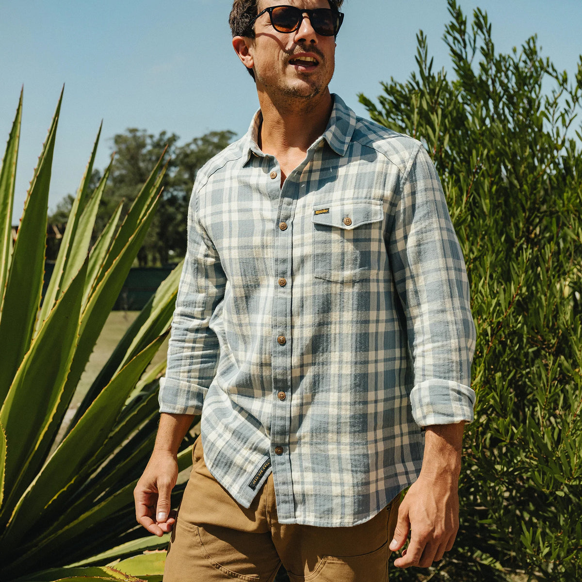 Howler Bros- La Grange Lightweight Flannel: Cohen Plaid