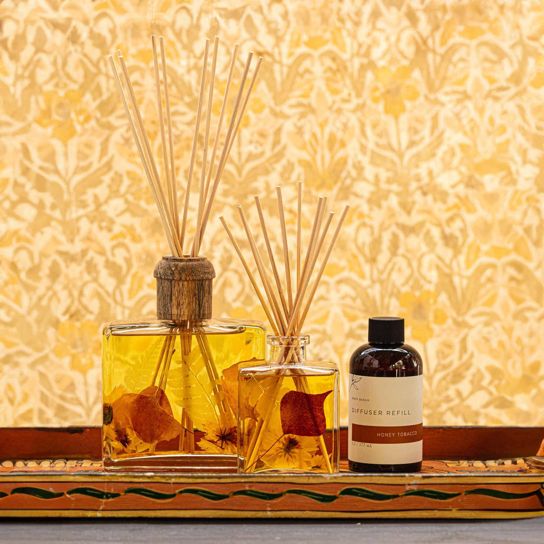 Rosy Rings- 4 oz. Botanical Reed Diffuser Honey Tobacco