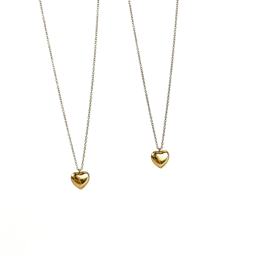 Helmsie- Mama & Me Puff Heart Necklace Set
