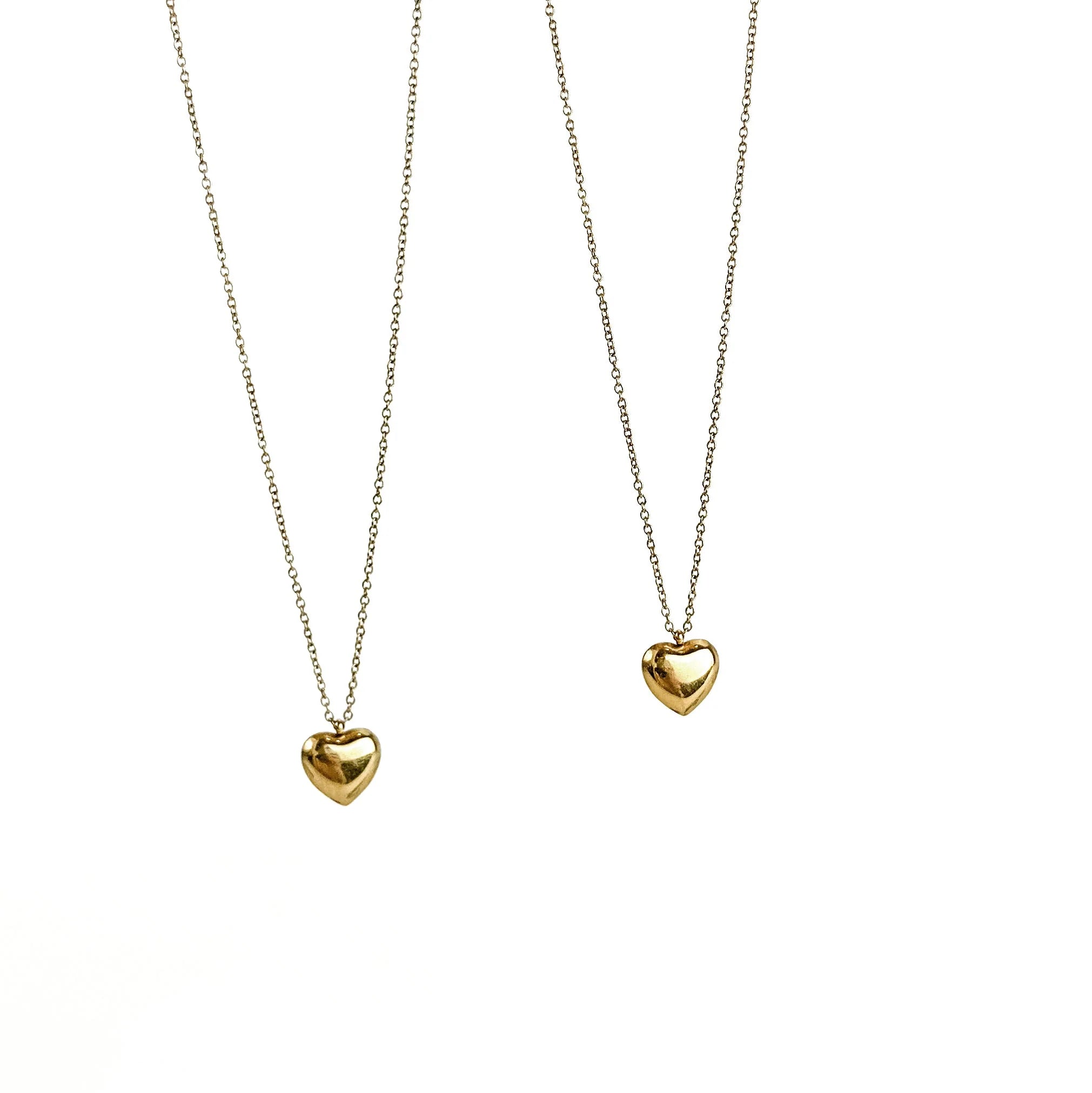 Helmsie- Mama & Me Puff Heart Necklace Set