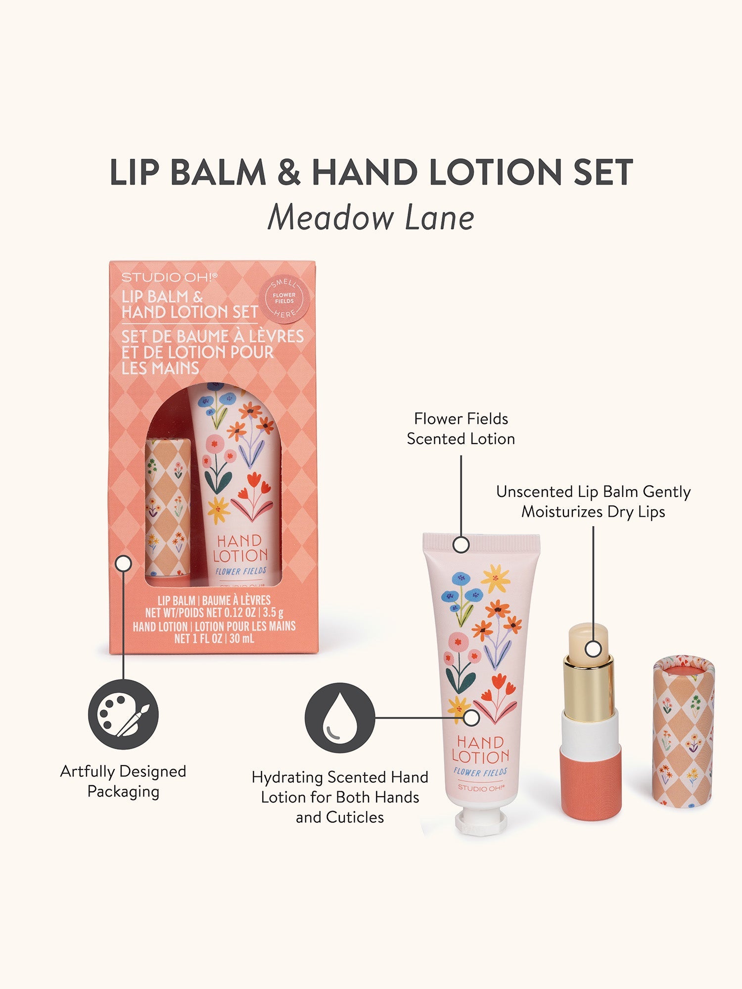 Studio Oh!- Meadow Lane Lip Balm & Hand Lotion Set