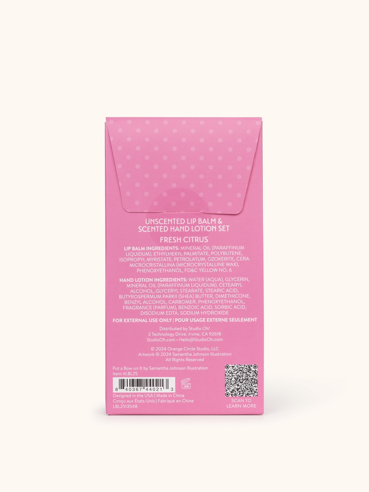 Studio Oh!- Put a Bow on It Lip Balm & Hand Lotion Set