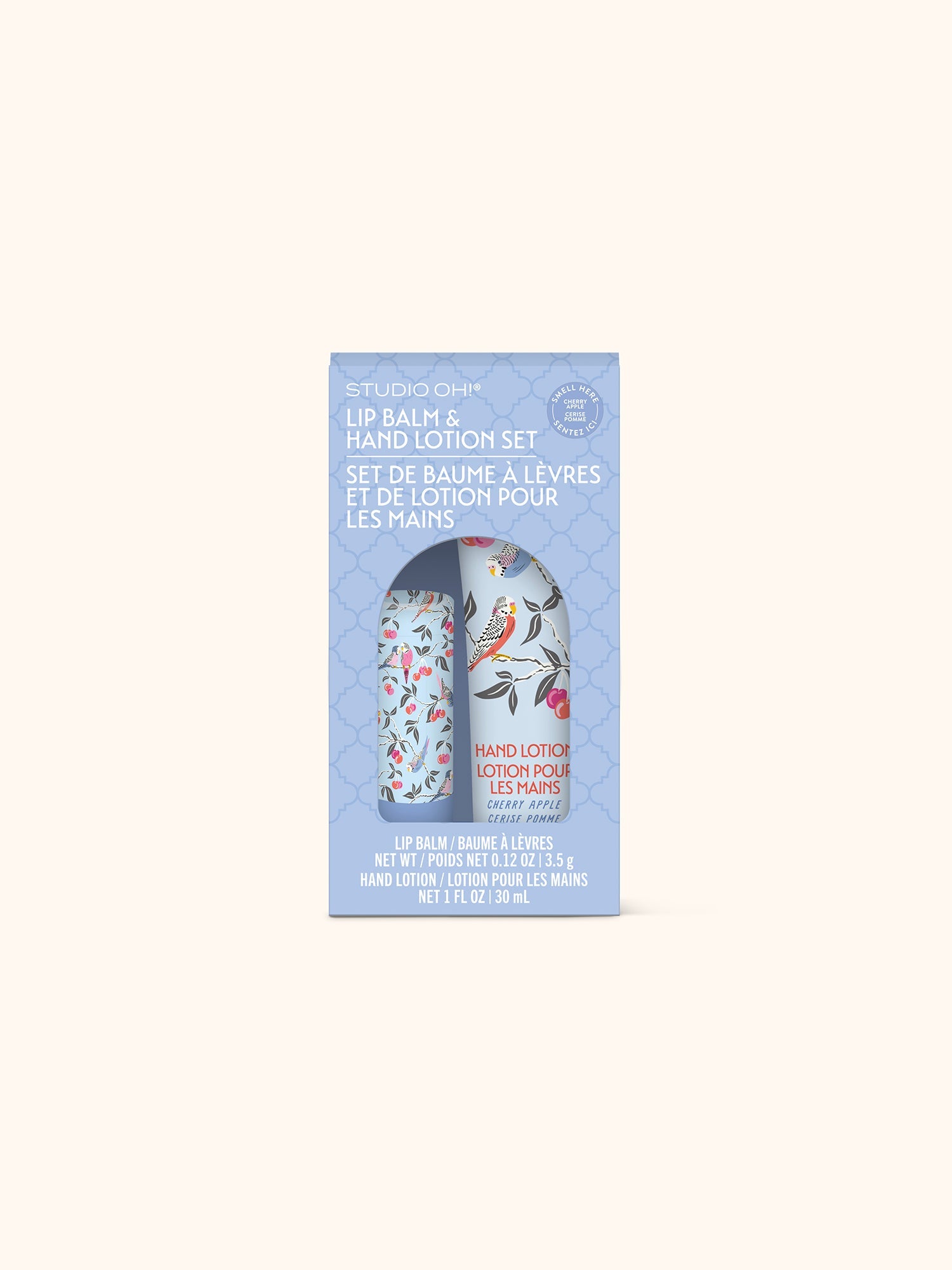 Studio Oh!- Birds in the Cherry Tree Lip Balm & Hand Lotion Set
