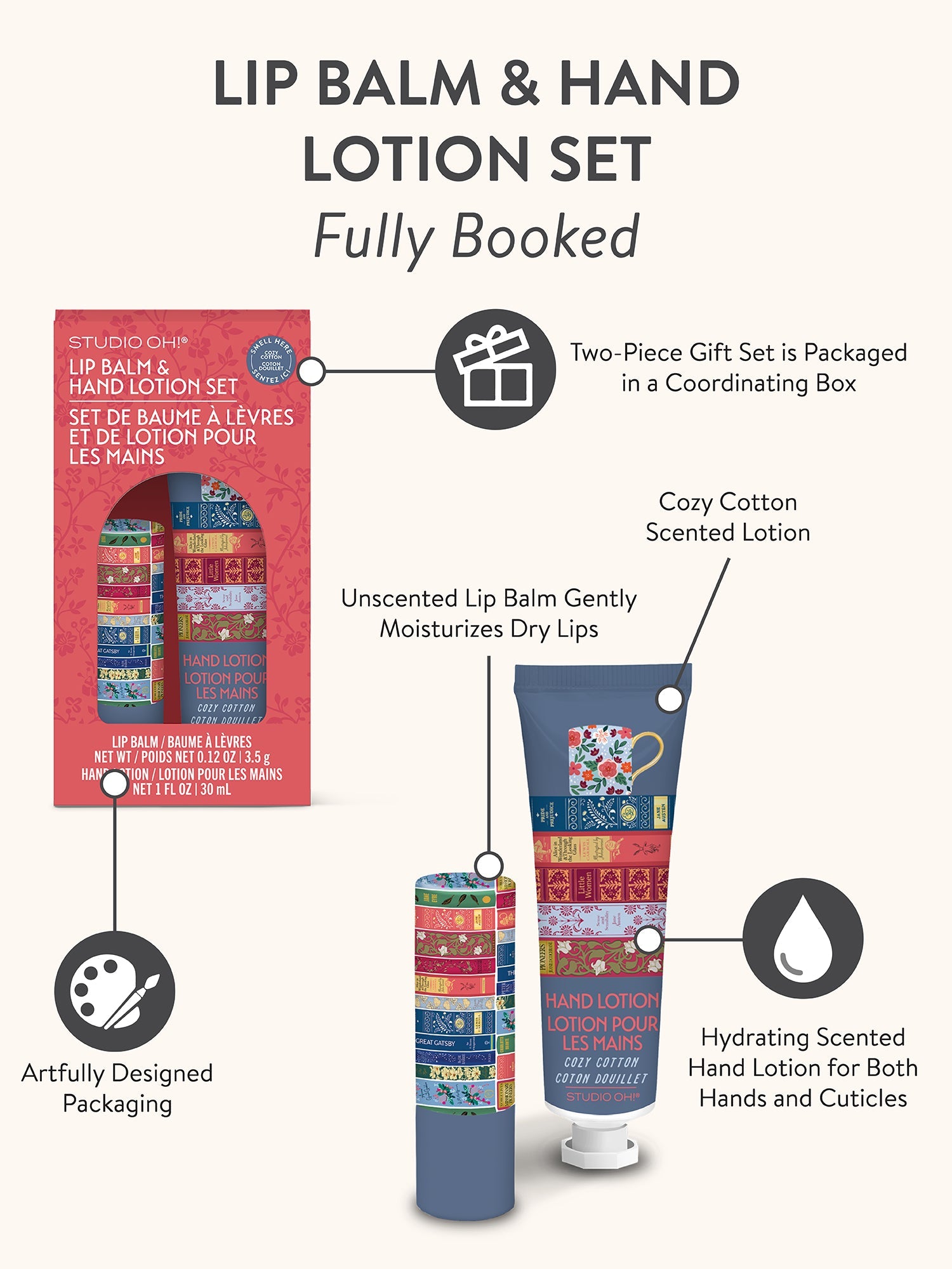 Studio Oh!- Fully Booked Lip Balm & Hand Lotion Set