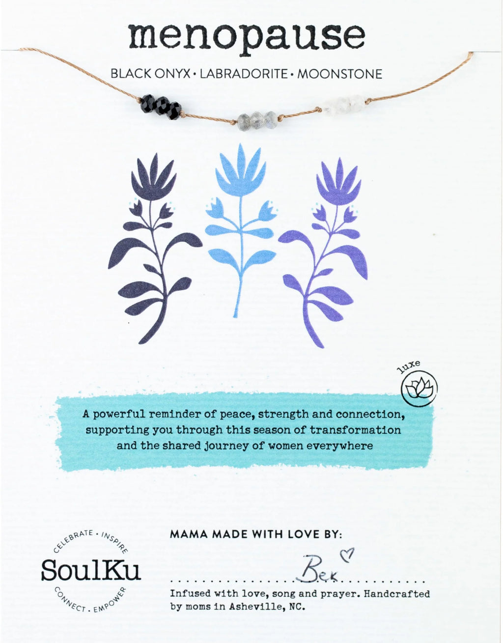 SoulKu- Black Onyx, Labradorite, & Moonstone Menopause Necklace