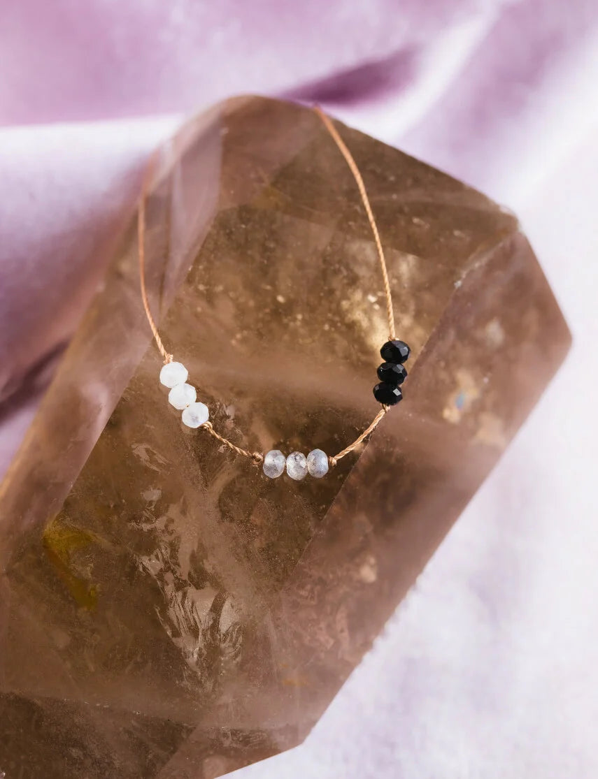 SoulKu- Black Onyx, Labradorite, & Moonstone Menopause Necklace