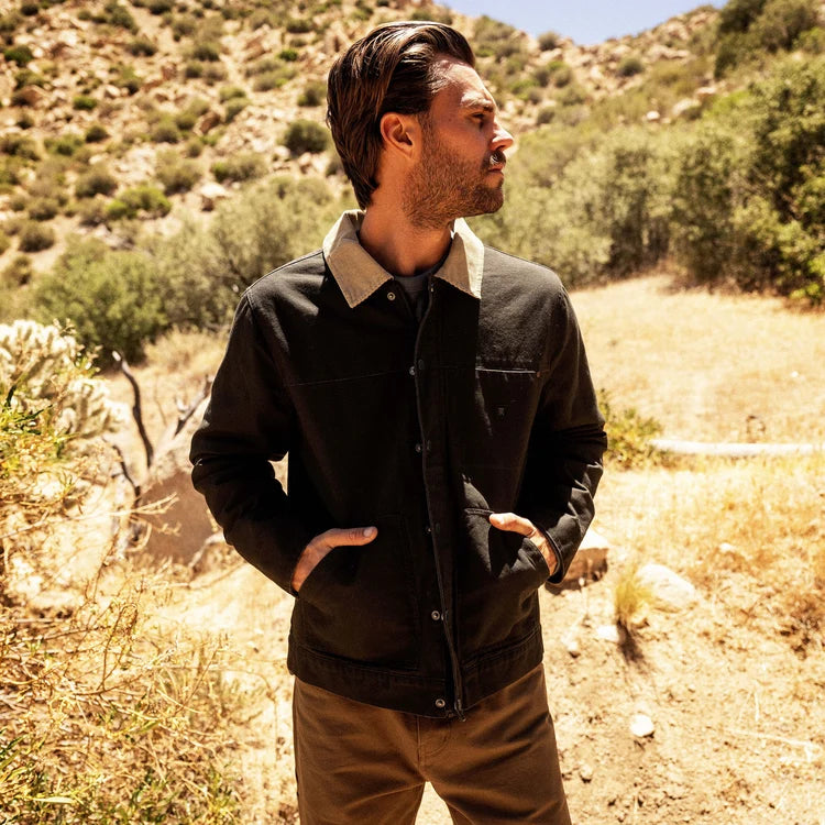Roark- Open Roads Waxed Canvas Jacket in Onyx
