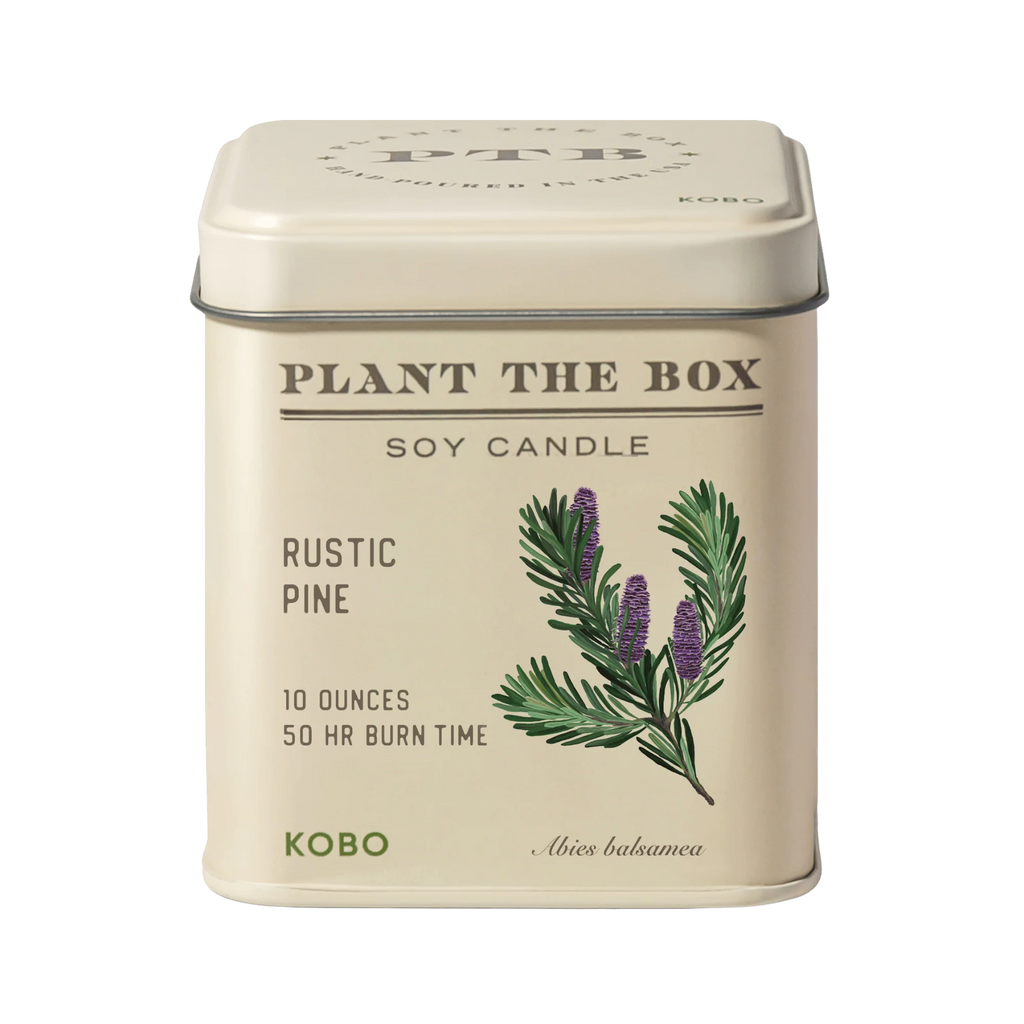 KOBO Candles- Rustic Pine Plant The Box Tin Candle