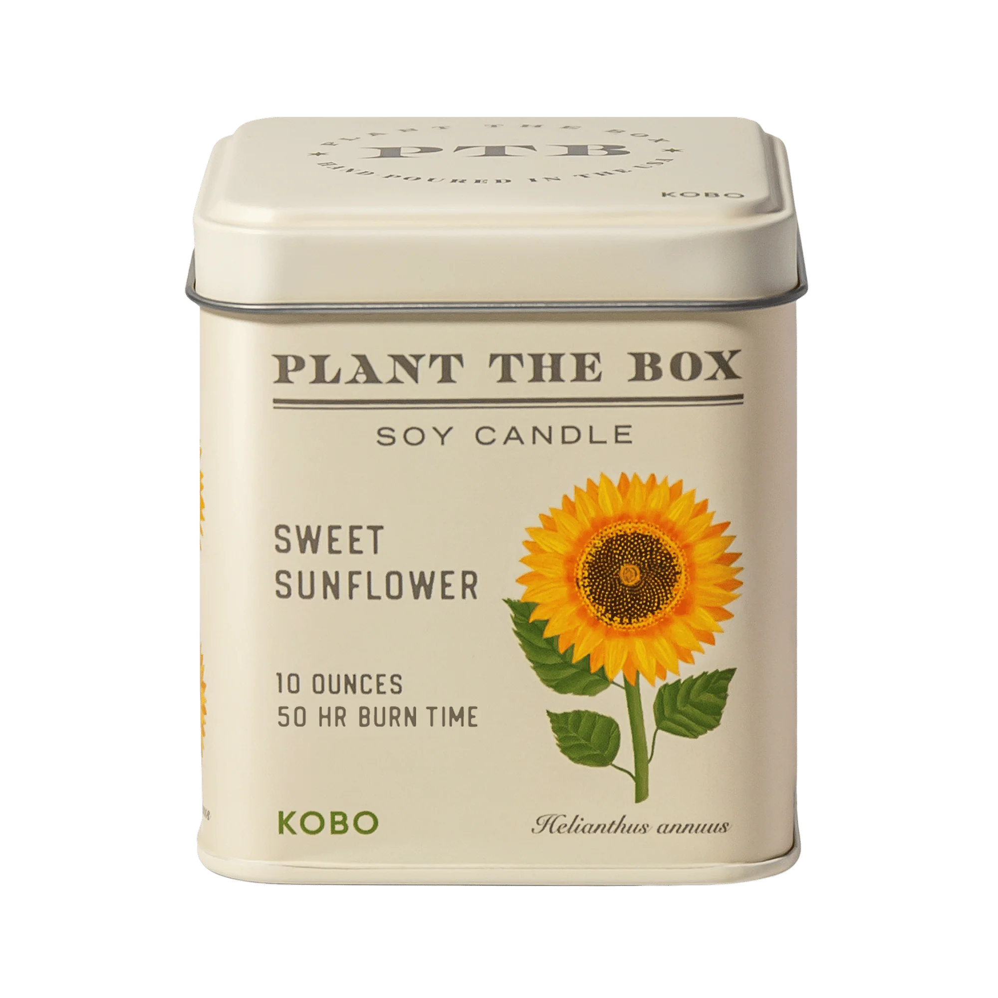 KOBO Candles- Sweet Sunflower Plant The Box Tin Candle