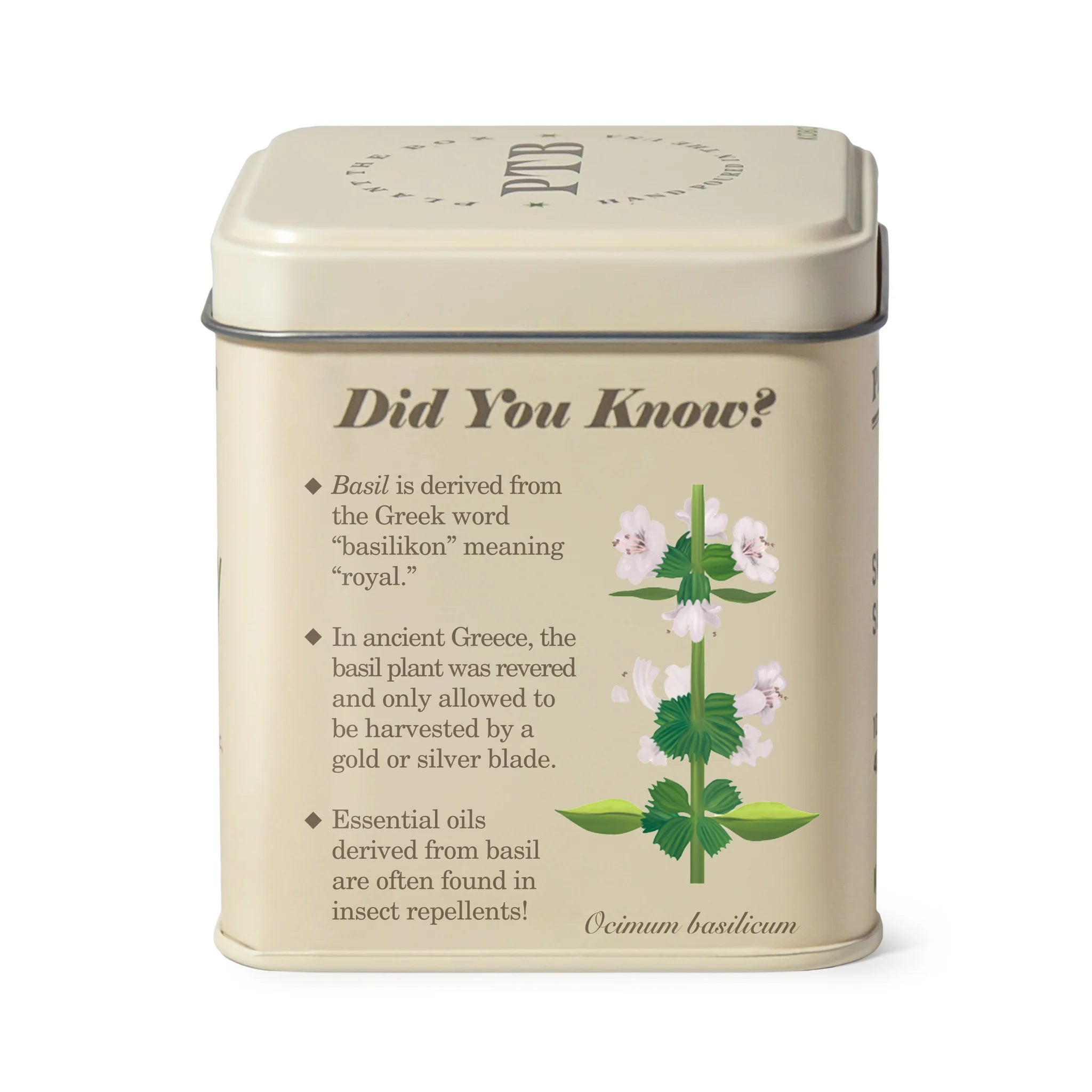 KOBO Candles- Fresh Picked Basil Plant The Box Tin Candle