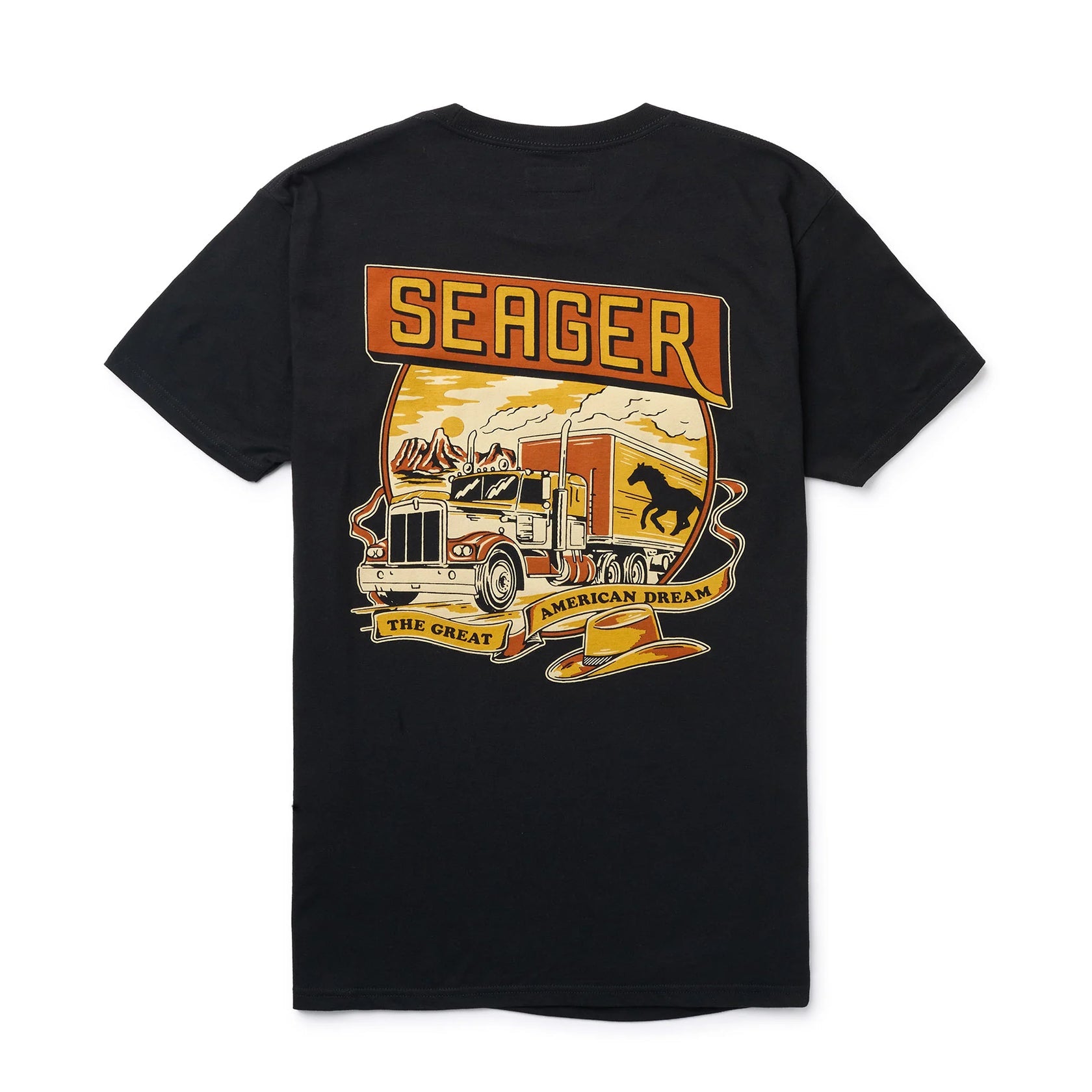 Seager- Trucking Tee Black-Black