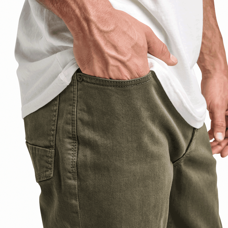 Roark- HWY 128 Straight Fit Broken Twill Jeans in Military