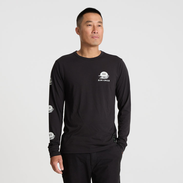 Roark- Mathis Long Sleeve Active Tee in Black