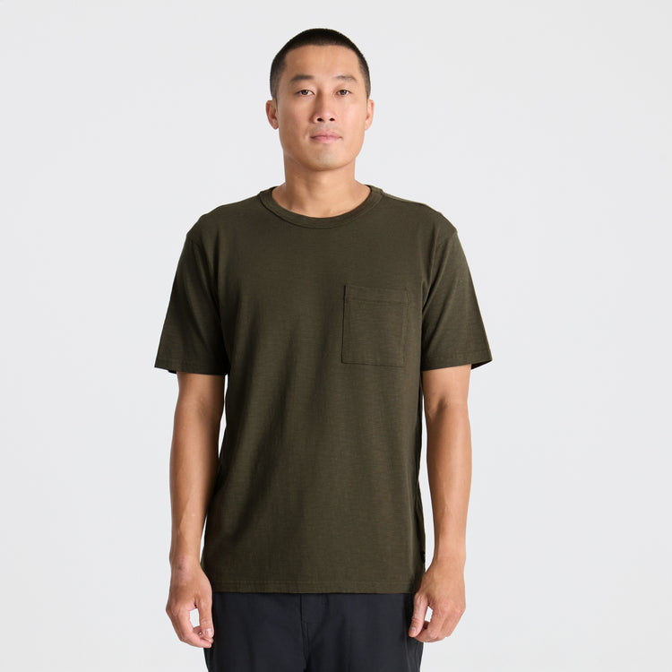Roark- Well Worn Organic Short Sleeve Tee in Military
