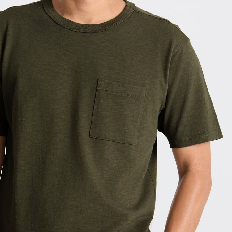 Roark- Well Worn Organic Short Sleeve Tee in Military