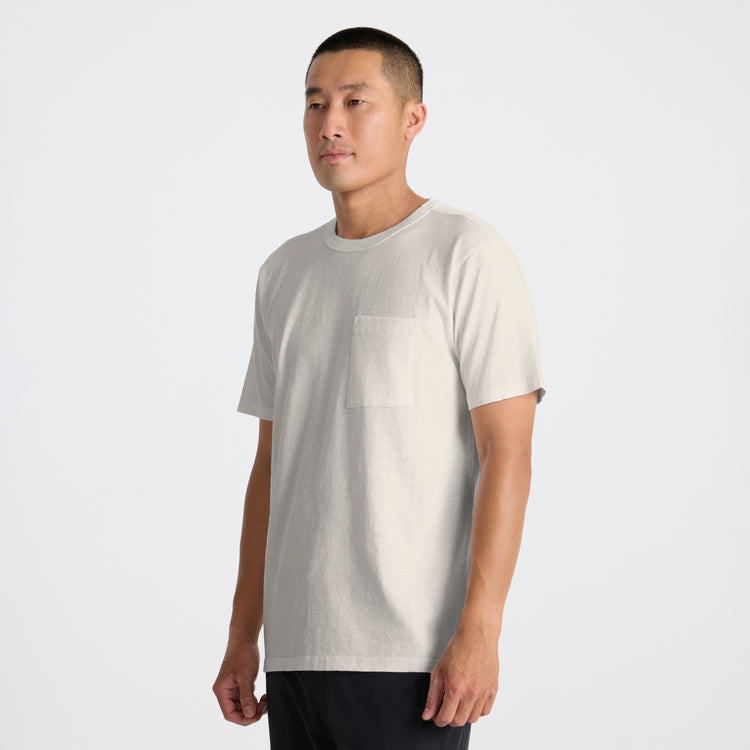 Roark- Well Worn Midweight Organic Short Sleeve Tee in Off White