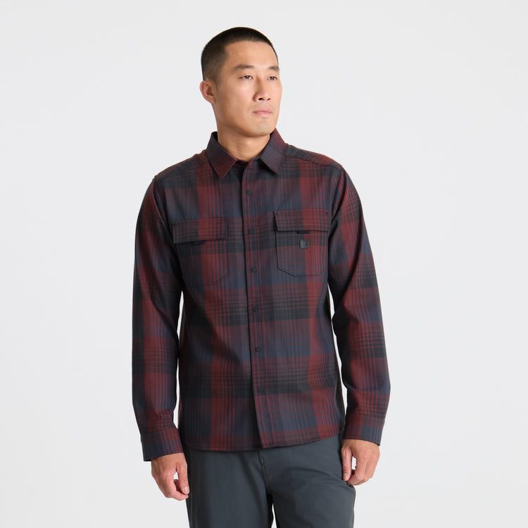 Roark- Diablo Long Sleeve Flannel in Sangria
