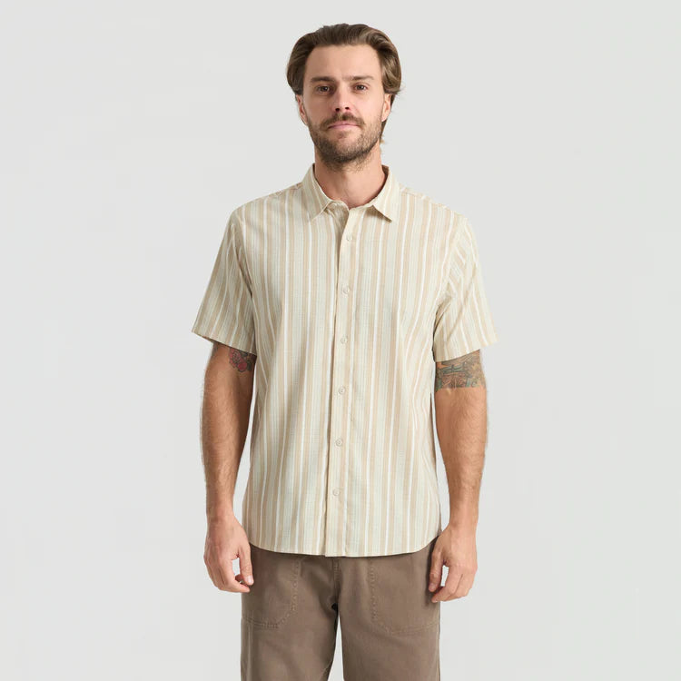 Roark- Bless Up Button Up Shirt in Beige