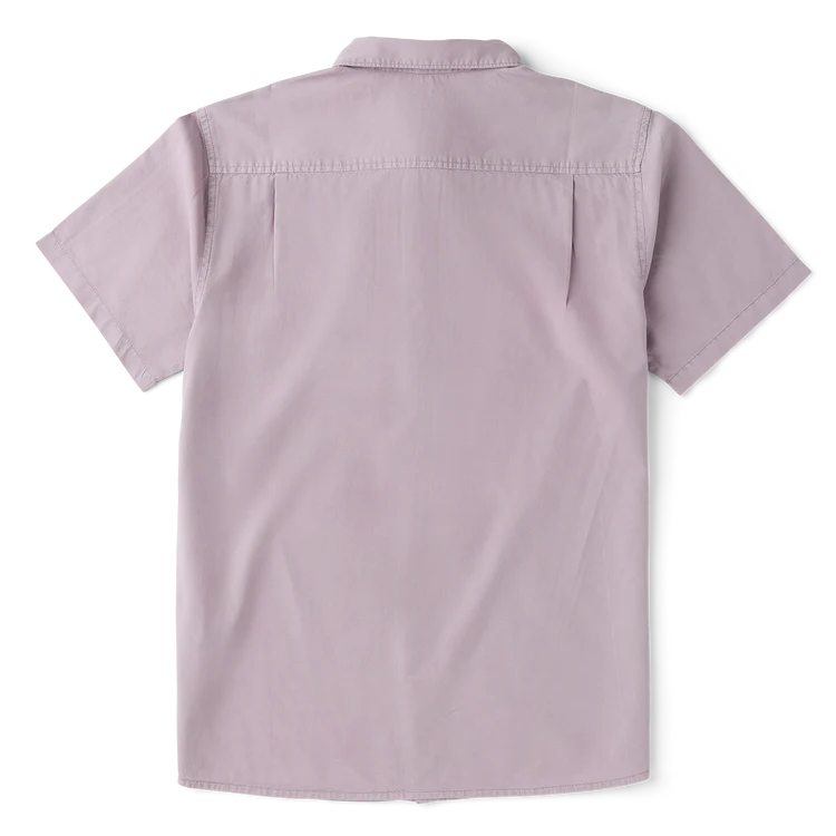 Roark- Made To Fade Short Sleeve Button Up Shirt in Washed Dusty Lilac