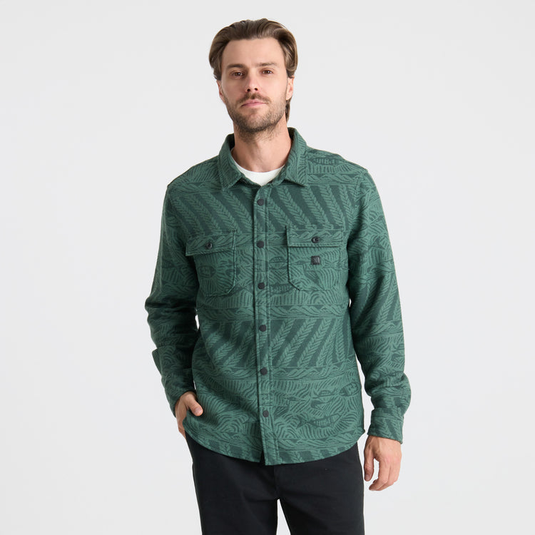 Roark- Nordsman Jacquard Long Sleeve Flannel in Dark Forest