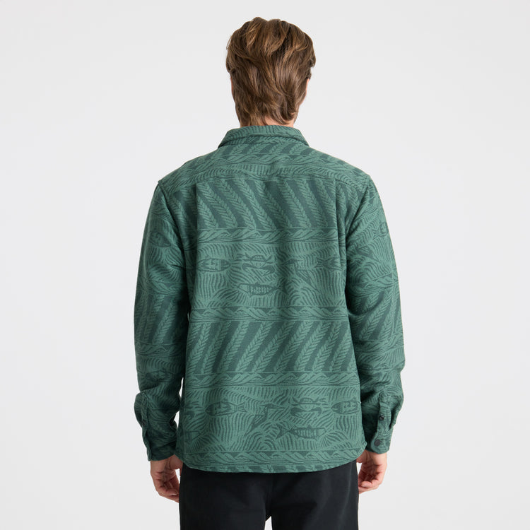 Roark- Nordsman Jacquard Long Sleeve Flannel in Dark Forest