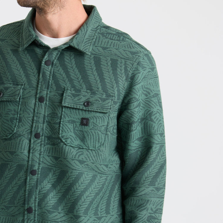 Roark- Nordsman Jacquard Long Sleeve Flannel in Dark Forest